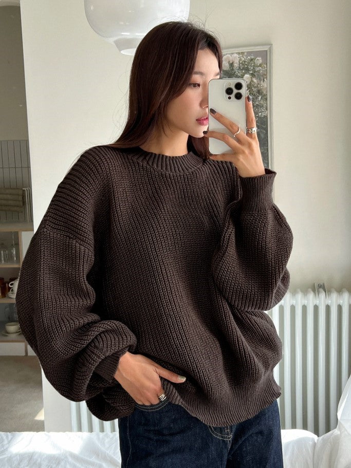 Kadın Oversize Selanik Örgü Kazak -Salaş Triko